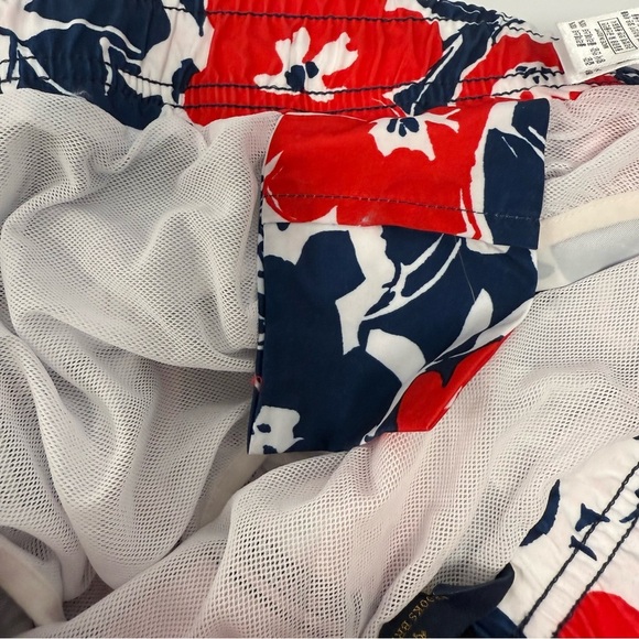 NWT Brooks Brothers Men's Hawaiian Floral Swim Trunks Swimsuit Shorts Red Blue - Picture 8 of 12